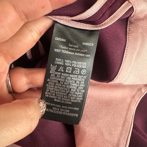 NEW Ted Baker London Braedyn Sleeveless Two-Tone Layered Dress Maroon Sz 0 - Picture 12 of 12